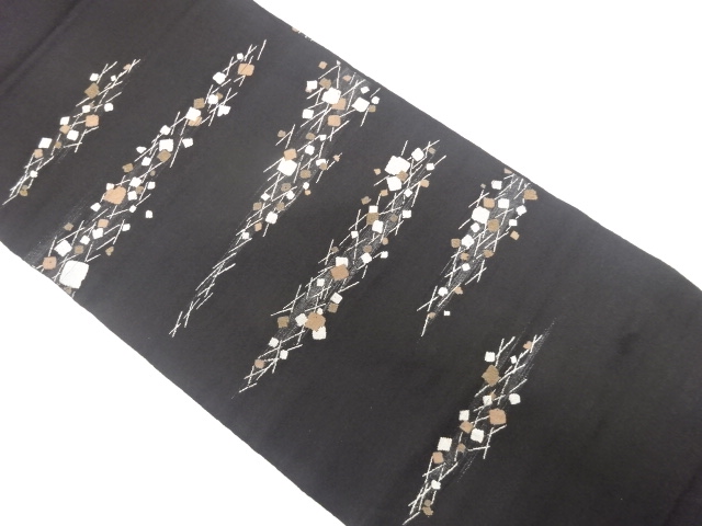 JAPANESE KIMONO / ANTIQUE FUKURO OBI / SILK / WOVEN SCATTERED FOIL